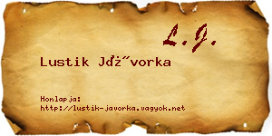 Lustik Jávorka névjegykártya